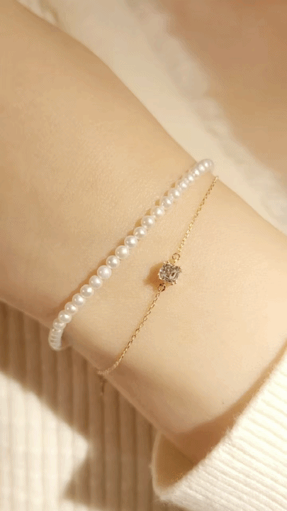 Pearl & Diamond Bracelet-WK42448D@