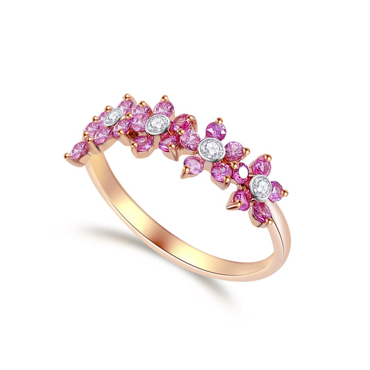 Pink Sapphire and Diamond Ring-WK3440@