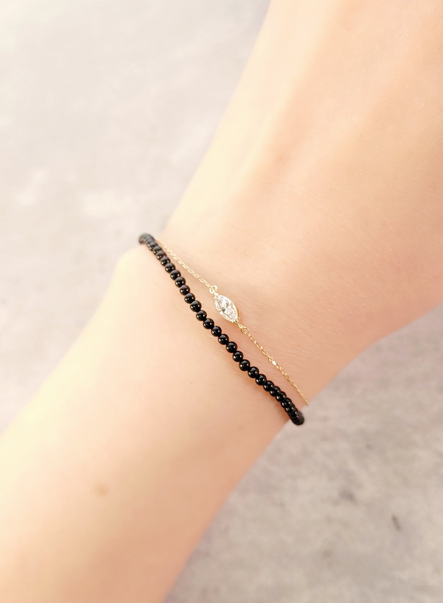 Onyx & Diamond Bracelet-WK4244MD@