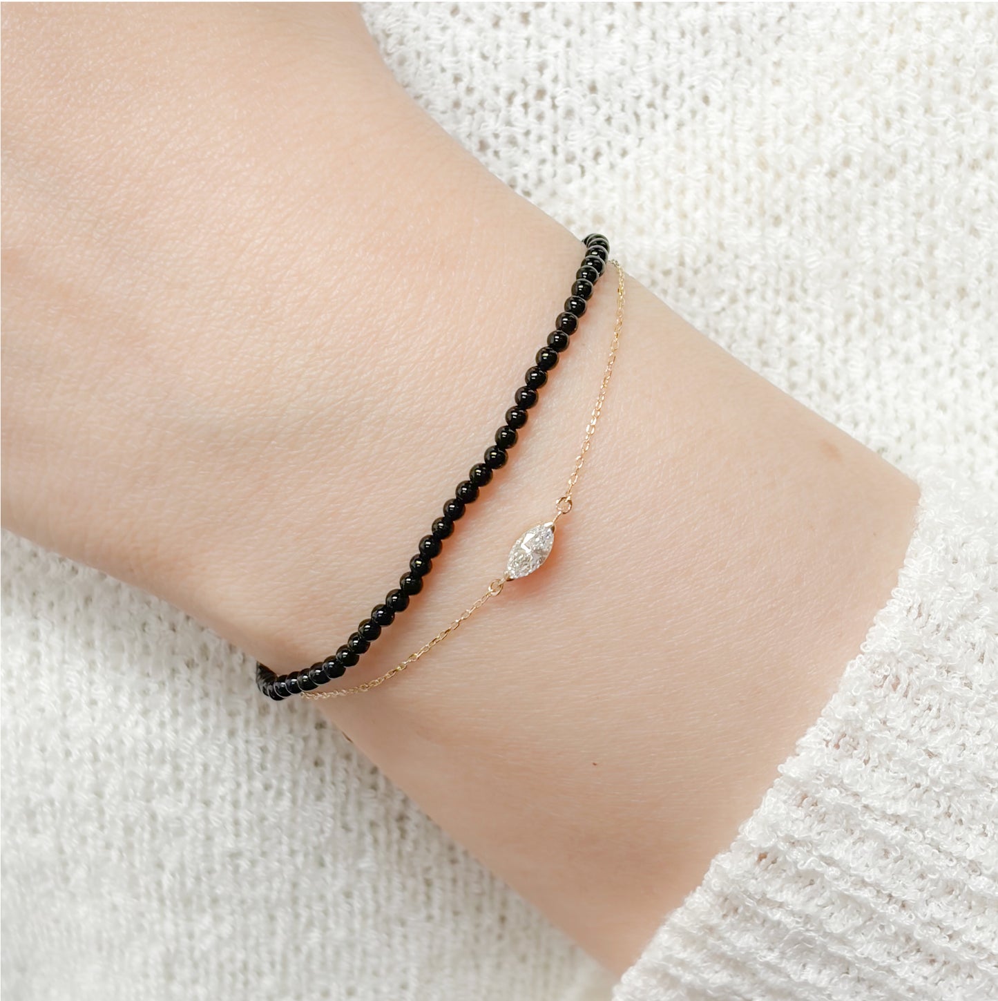 Onyx & Diamond Bracelet-WK4244MD@
