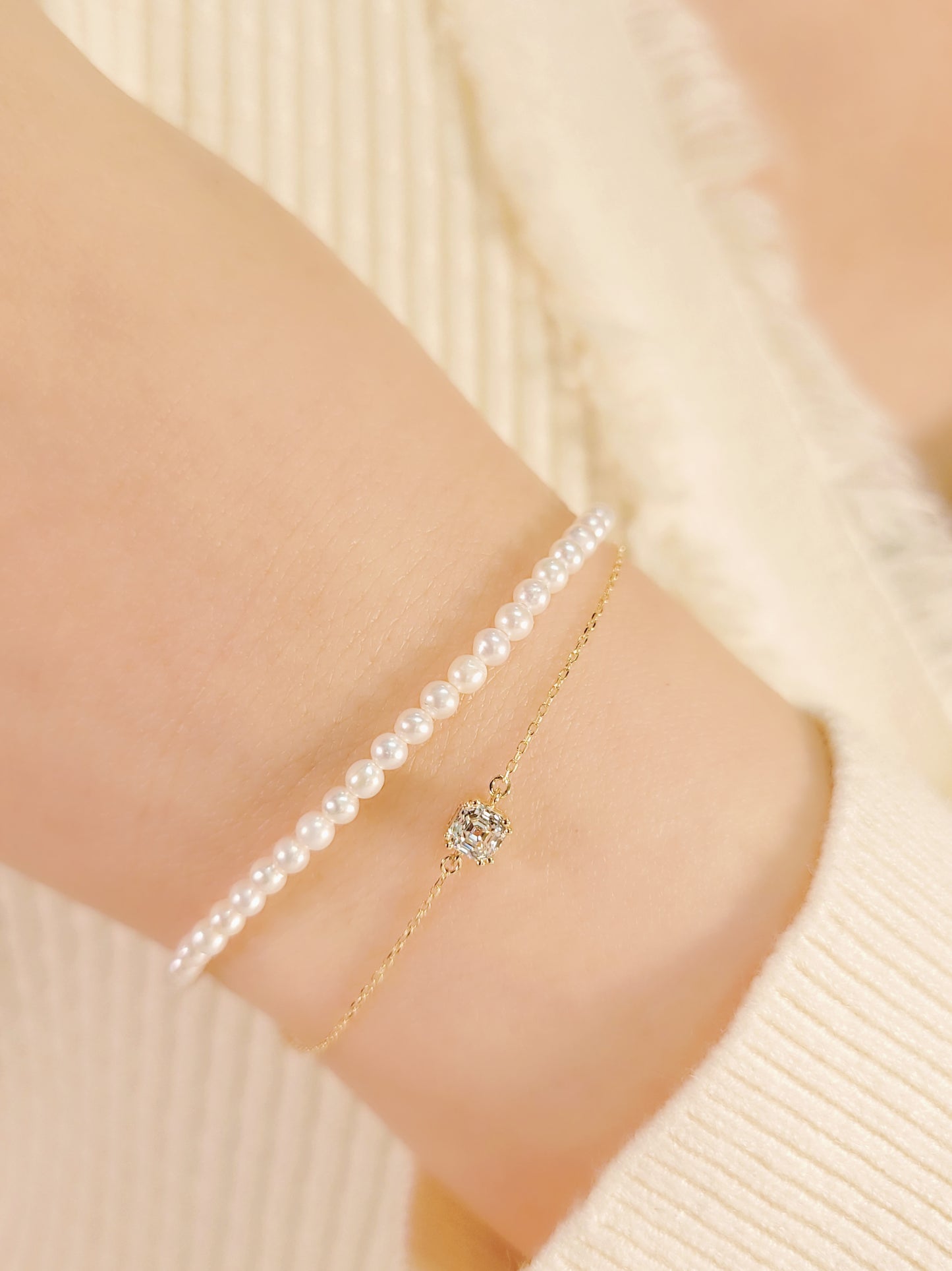 Pearl & Diamond Bracelet-WK42448D@