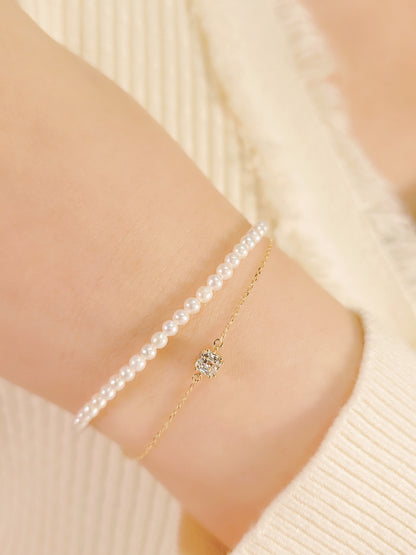 Pearl & Diamond Bracelet-WK42448D@