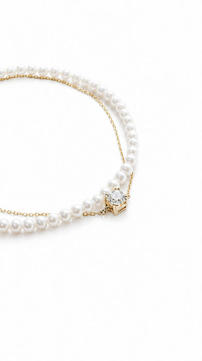 Pearl & Diamond Bracelet-WK42448D@