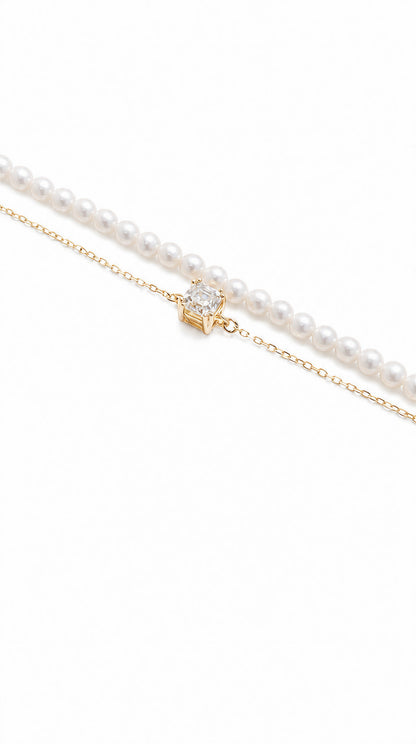 Pearl & Diamond Bracelet-WK42448D@