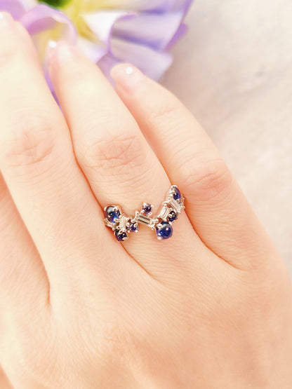 Blue Sapphire and Diamond Ring-WK3733RS@
