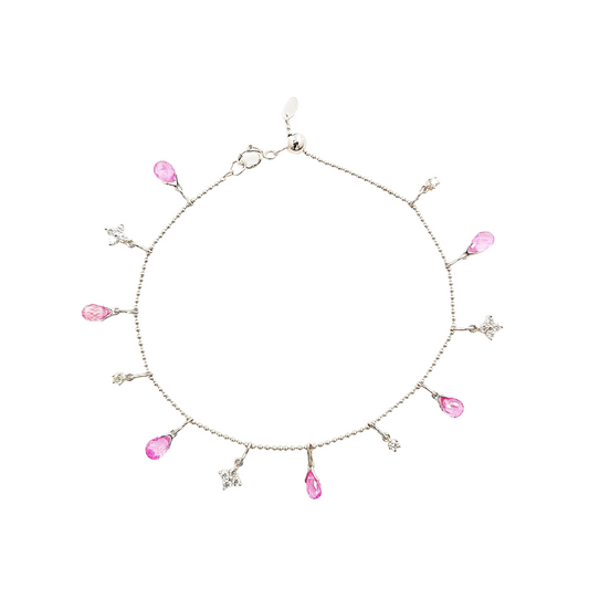 Pink Sapphire Diamond Bracelet-WK4038