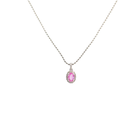 Pink Sapphire  Diamond Pendant-WK4029I@