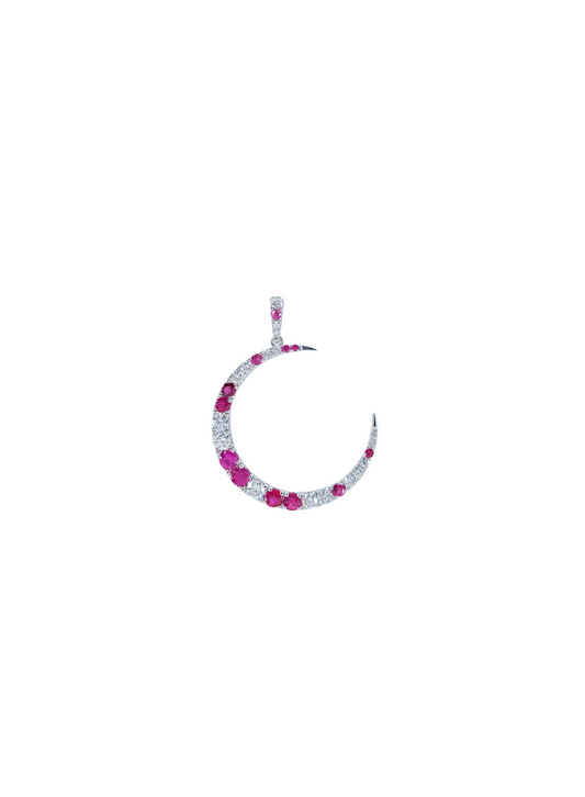 To The Moon and Back Ruby Diamond Pendant-WK3796RR