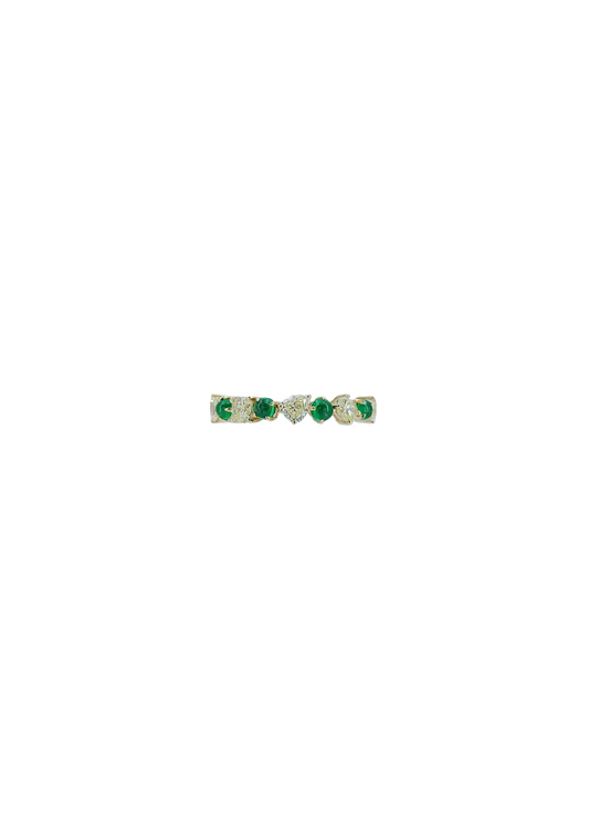 Emerald and Yellow Diamond Ring-WK4180