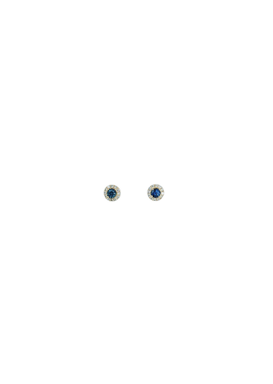 Blue Sapphire Diamond Earrings-WK4186@