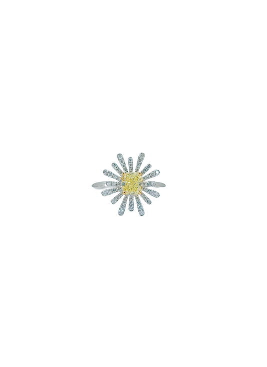 Yellow Diamond Daisy Ring-WK4159